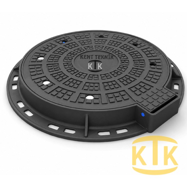 Cast Iron Manhole Cover Set Ø600 mm 100° (DKT.600-C2)