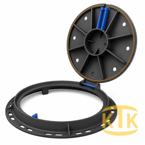 Cast Iron Manhole Cover Set Ø600 mm 100° (DKT.600-D3)