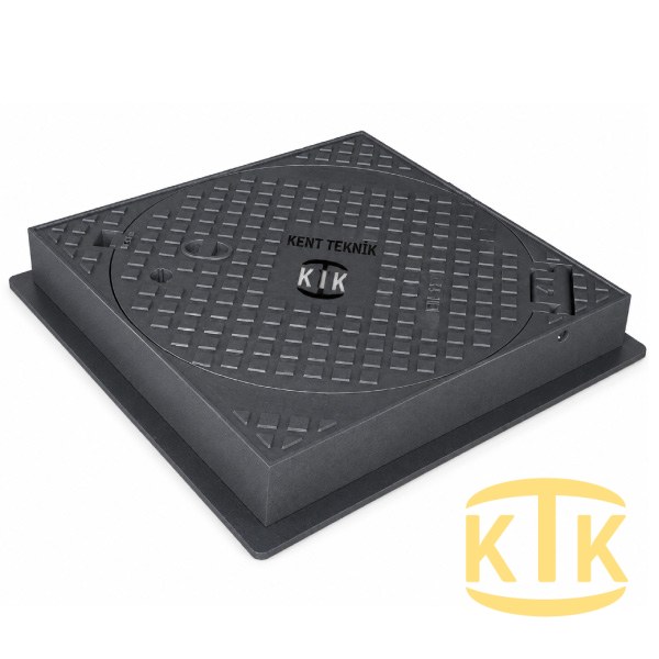Cast Iron Round Square Çerçeveli Manhole Cover Set Ø600 mm (DKT.600-C5)