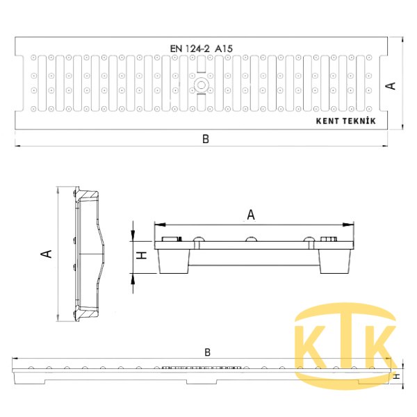 Döküm Yağmur Suyu Izgarası 200x500x35 mm (DI.2035-D)