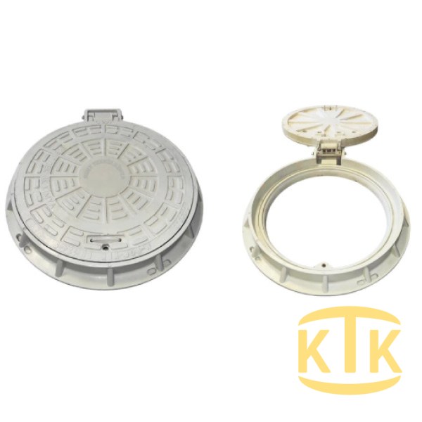 Composite Manhole Cover Set ø 600 mm Hinged