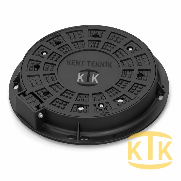 Cast Iron Manhole Cover Set Ø600 mm 180° Round (DKT.600-D)