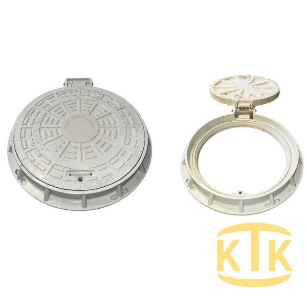 Composite Manhole Cover Set ø 600 mm Hinged