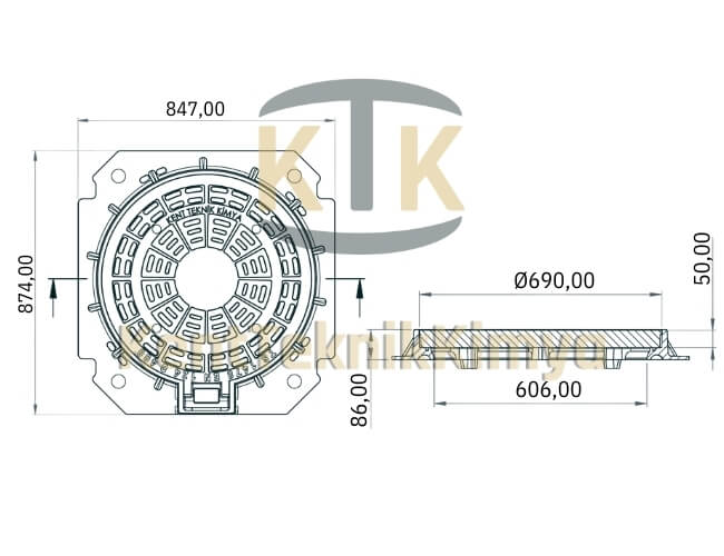 Kompozit Rögar Kapağı Takımı ø 600 mm Menteşeli - Kent Teknik Kimya